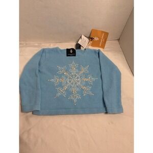 Michael Simon Vintage Christmas Winter Snowflake Girls 4T Sequin Sweater NWT